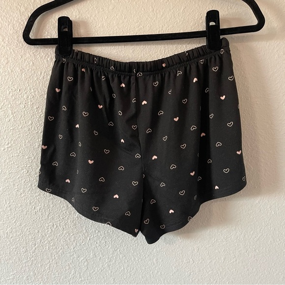 Nine West Pajama Set PJs Pink Top Black Heart Print Shorts Sleepwear Size Small - Picture 7 of 7